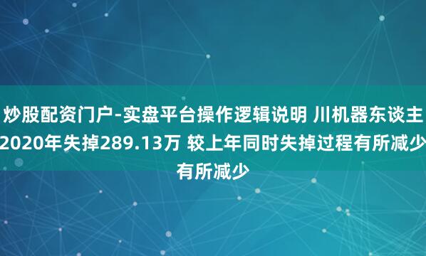 炒股配资门户-实盘平台操作逻辑说明 川机器东谈主2020年失掉289.13万 较上年同时失掉过程有所减少